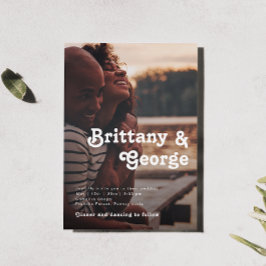 Invitación Boda de fotos de corte retro moderno