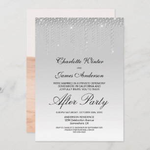 Invitación Boda de fotos de diamantes de plata tras Fiesta