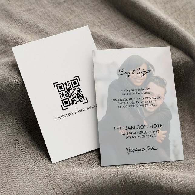 Invitación Boda de fotos de escritura simple y moderna (Subido por el creador)