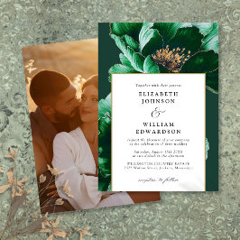 Invitación Boda De Fotos De Flores Modernas Ecológicas De Esm