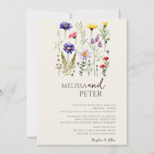 Invitación Boda de Fotos de Flores Silvestres