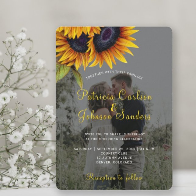 Invitación Boda de fotos de girasol ruso 2 (Subido por el creador)