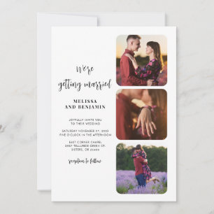 Invitación Boda de Fotos de Guión Moderno