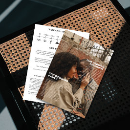 Invitación Boda de fotos de la cronología de detalles de la r