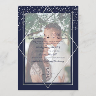 Invitación Boda de fotos de la frontera geográfica de la plat