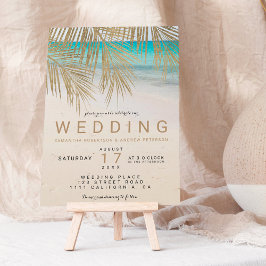 Invitación Boda de fotos de la playa de la palma dorada