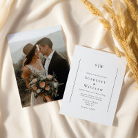 Boda de fotos de monograma mínimo tradicional simp