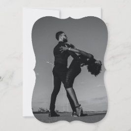 Invitación Boda de fotos de parejas de guiones blancos y negr