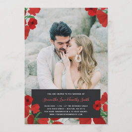 Invitación Boda de fotos de Personalizado de Coppies Rojos