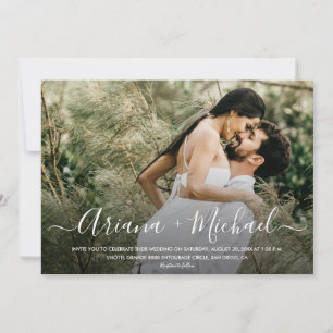 Invitación Boda de fotos de Personalizado de nombres de guion