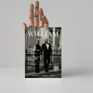 Invitación Boda de fotos de portada de la revista de código Q