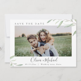 Invitación Boda de fotos de vegetación mínima salva la fecha