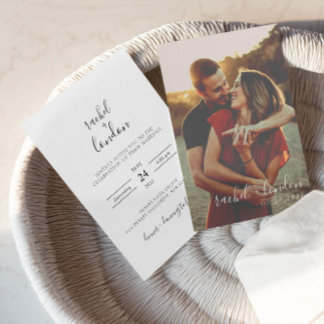 Invitación Boda de fotos elegante y Minimalista
