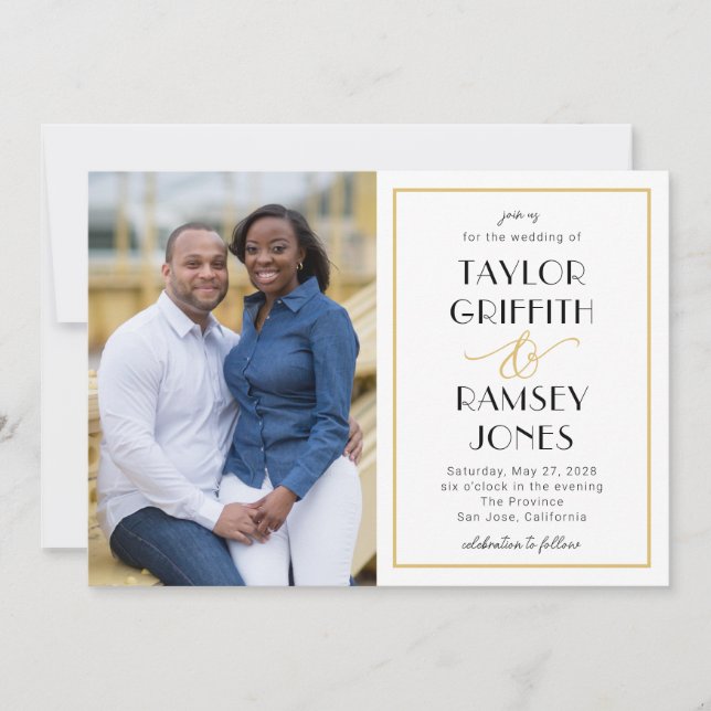 Invitación Boda de fotos en color modificable y divertido (Anverso)