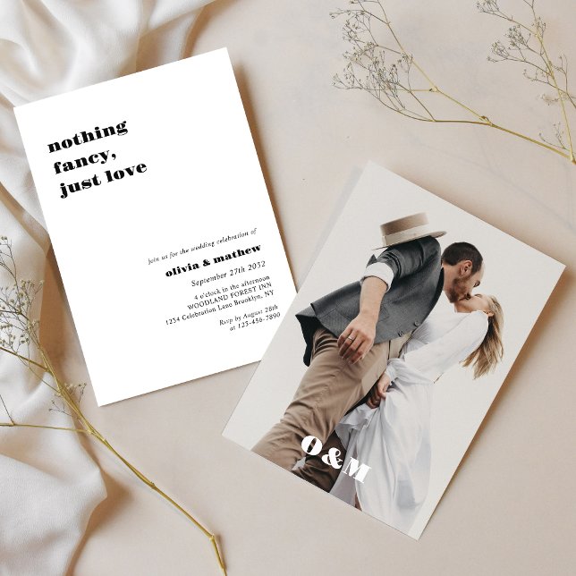 Invitación Boda de fotos en negrita monograma (Subido por el creador)