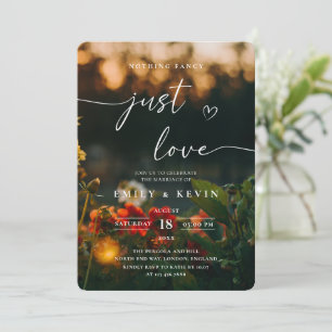 Invitación Boda de Fotos Florales con Guión Romántico y Malhu
