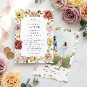 Invitación Boda de Fotos Florales de Verano