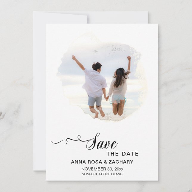Invitación *~* BODA de fotos GUARDAR LA FECHA - AR6 Sitio web (Anverso)