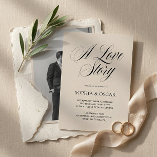 Invitación  Boda de Fotos Minimalista Elegante 