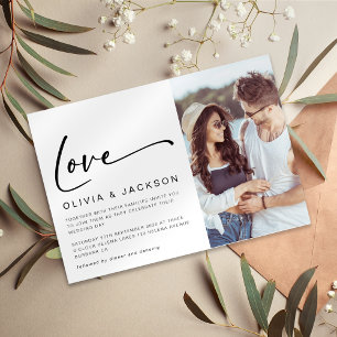 Invitación Boda de fotos Minimalistas de Love Script