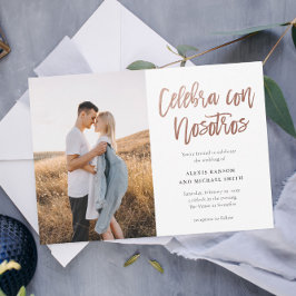 Invitación Boda de Fotos Moderna Española Celebra con Nosotro