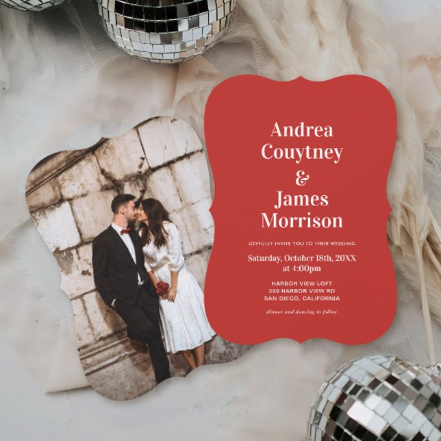 Invitación Boda de fotos rojas de San Valentín (Subido por el creador)