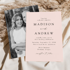 Invitación Boda de fotos Rubor Modern Elegance
