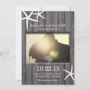 Invitación Boda de fotos rusticas de Starfish & Barn Wood