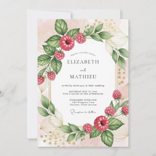 Invitación Boda de Frambuesa Rosa Radiante Berry