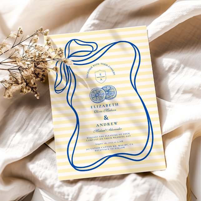 Invitación Boda de franja de cítricos de Bow en el Mediterrán (Subido por el creador)