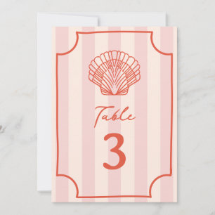 Invitación Boda de franja rosada de concha de concha