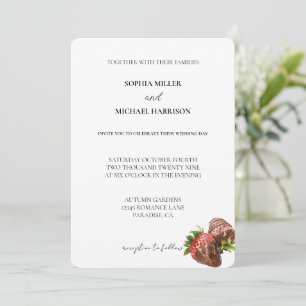 Invitación Boda de fresas de chocolate