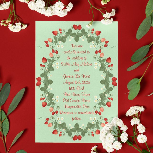 Invitación Boda de fresas de verano delicioso (Subido por el creador)