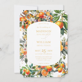 Invitación Boda de frutas de cítricos Naranja de verano
