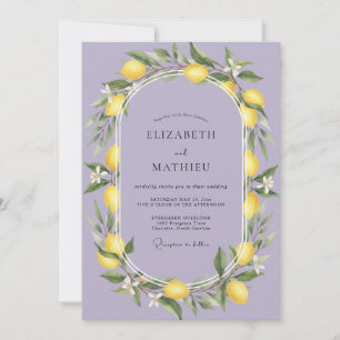 Invitación Boda de Frutas de Eucalipto y Limón Lila