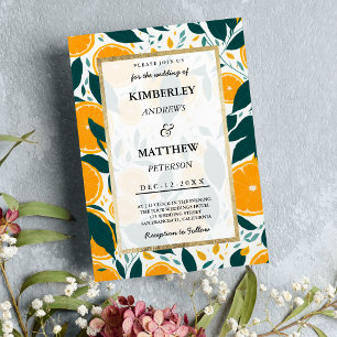 Invitación Boda de frutas de naranjas botánicos frescos de ve