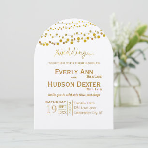 Invitación Boda de fuentes modernas Gold and Copper Garland