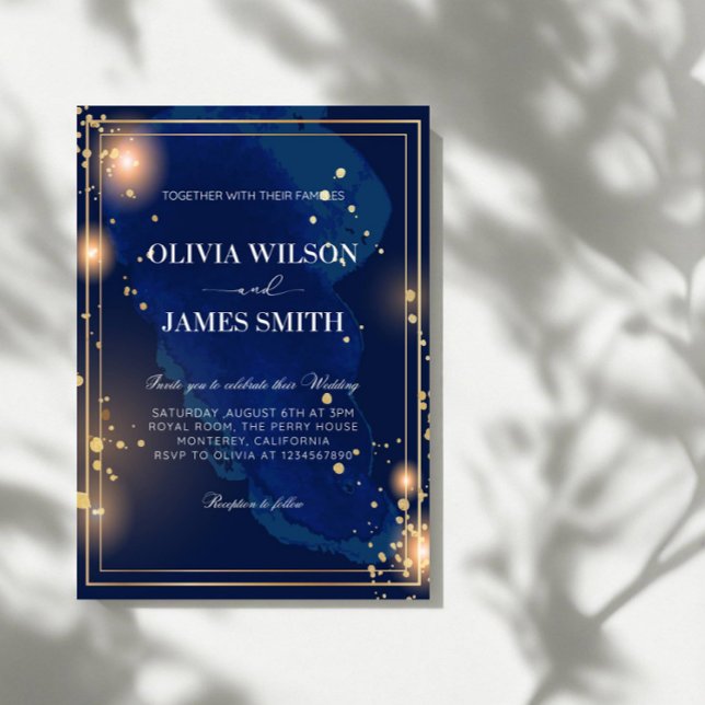 Invitación Boda de galaxia de lujo-Fiesta nocturno estelar ce (Subido por el creador)