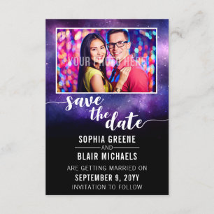 Invitación Boda De Galaxia Escrito En Las Estrellas Guarda La