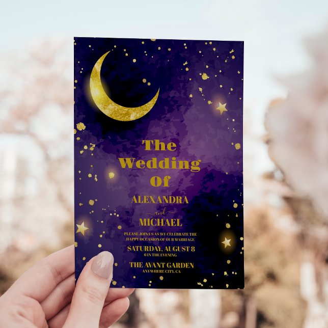 Invitación Boda de galaxia púrpura del Universo del Espacio U (Subido por el creador)