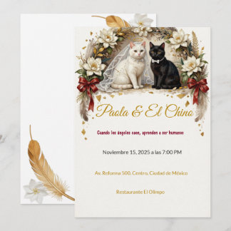 Invitación Boda de Gato Ángel Caído Viral
