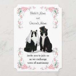 Invitación Boda de gato de Tuxedo