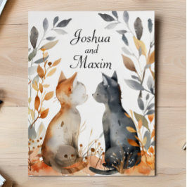 Invitación Boda de gatos de otoño