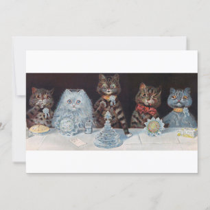 Invitación Boda de gatos, matrimonio, novia, Louis Wain