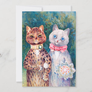 Invitación Boda de gatos, matrimonio, novia, Louis Wain