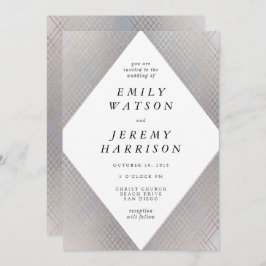 Invitación Boda de Gatsby de oro de deco geométrico de diaman