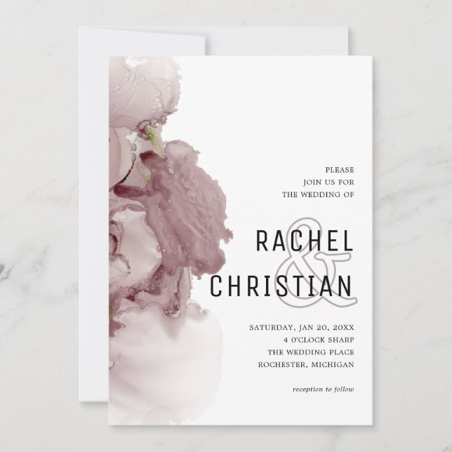 Invitación boda de geodesia rosa abstracta (Anverso)