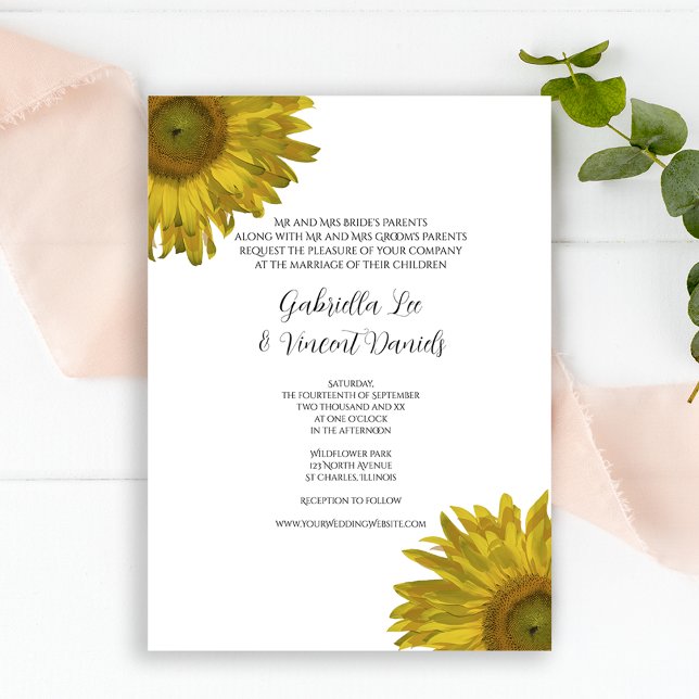 Invitación Boda de girasol (Subido por el creador)
