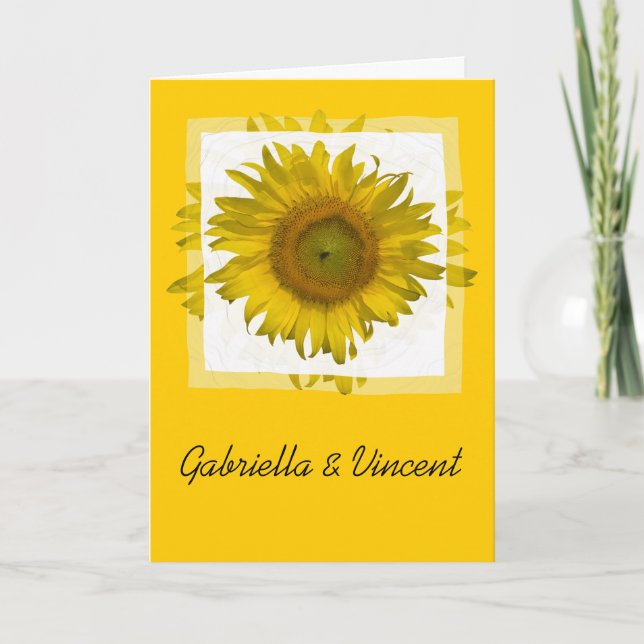 Invitación Boda de girasol amarillo (Anverso)