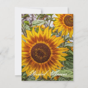 Invitación boda de girasol amarillo del país occidental